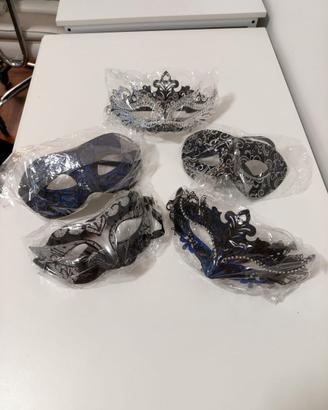 Set 5 Maschere Veneziane Carnevale Nuove