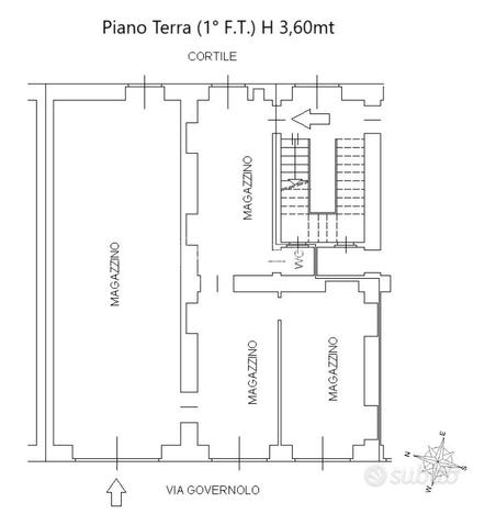 AMPIO MAGAZZINO IN STABILE D'EPOCA