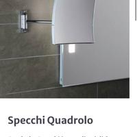 Specchio da parete 3x con led di design Quadrolo