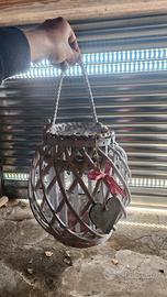 porta candele in legno, colore bianco 