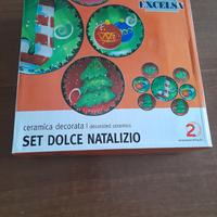 Set dolce natalizio ceramica decorata 