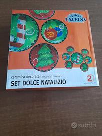 Set dolce natalizio ceramica decorata 