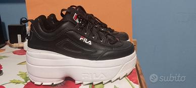 Fila disruptor 2 wedge donna bianche e nere