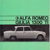LIBRETTO USO E MANUTENZIONE ALFA GIULIA 1300TI '69