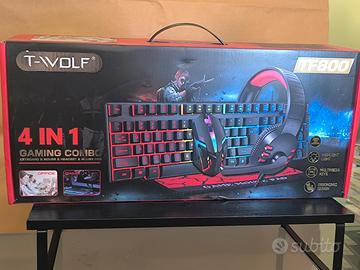 Mega Bundle Mouse, Tastiera, Cuffie e Tappetino