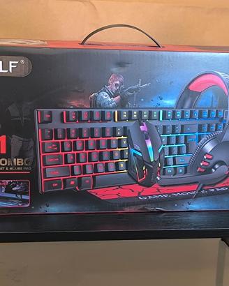Mega Bundle Mouse, Tastiera, Cuffie e Tappetino