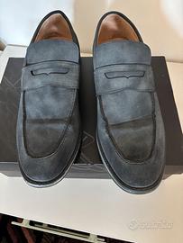 Mocassini Uomo in Camoscio Blu Scuro