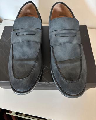 Mocassini Uomo in Camoscio Blu Scuro