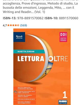 Lettura Oltre vol. 1 ISBN 9788891570505