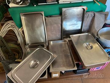 Lotto teglie professionale acciaio inox pesante.