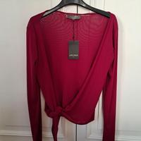 Giacchino/cardigan velato fucsia - Camomilla