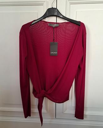 Giacchino/cardigan velato fucsia - Camomilla