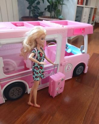 Camper da sogni barbie 3 in 1 barca, piscina, moto