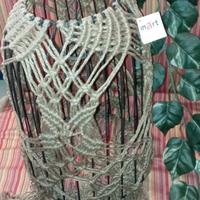 Porta lampada Patio in corda e porta lampada elett