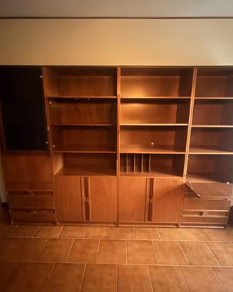 Libreria parete atrezzata teak vintage anni 70