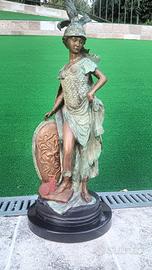 Statua di Atena in bronzo/ottone patinato  H 65 cm