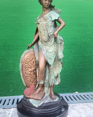 Statua di Atena in bronzo/ottone patinato  H 65 cm