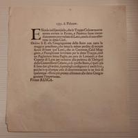 Documento antico Parma 1731 con aquila filigranata