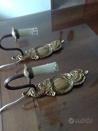 applique elettrica antica in bronzo