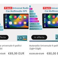 Autoradio universale 9 pollici