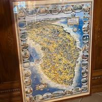 Cartina del Salento 100x71 - cornice noce