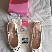 Décolleté Gioseppo pelle intrecciata beige