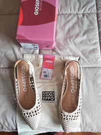 Décolleté Gioseppo pelle intrecciata beige