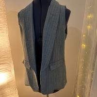 Giacca senza maniche gessata