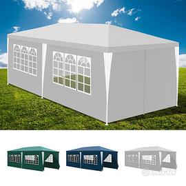 Gazebo per feste  3x6 metri, bianco con pareti