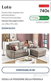 Divano letto con penisola