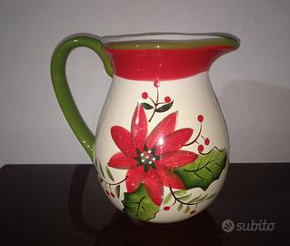 Brocca Caraffa in ceramica dipinta a mano 20 cm.