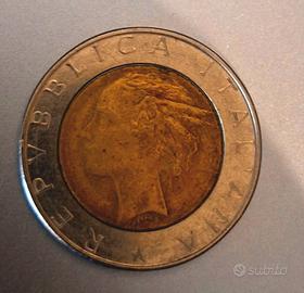 Moneta 500 Lire Bimetallica Repubblica Italiana - 
