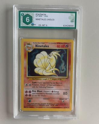 Carta Pokemon Ninetales set base graad 6