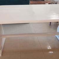 Tavolo in legno massello castagno laccato bianco