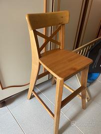 Sedia alta per bambini – Legno massello, come nuov