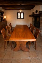 TAVOLO E SEDIE IN LEGNO MASSELLO