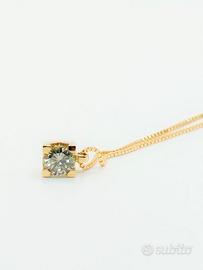 Collana punto luce oro 18 kt diamante ct0.60 VS K