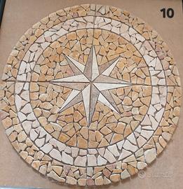mosaico rosone in marmo anticato 