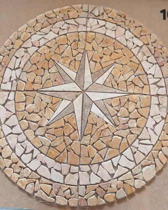 mosaico rosone in marmo anticato 