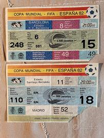 Biglietti finale e semifinale mondiali calcio 1982