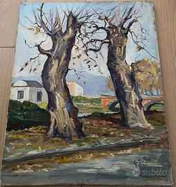 Dipinto Alberi sul Sarno