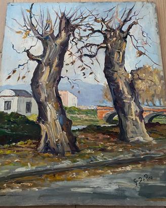 Dipinto Alberi sul Sarno