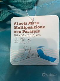 Lettino mare con parasole
