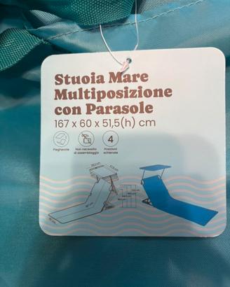 Lettino mare con parasole