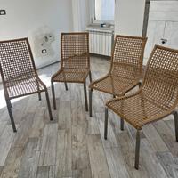 Sedie in rattan e alluminio