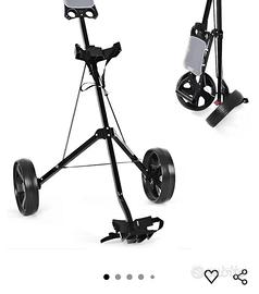 carrello manuale e sacca da golf