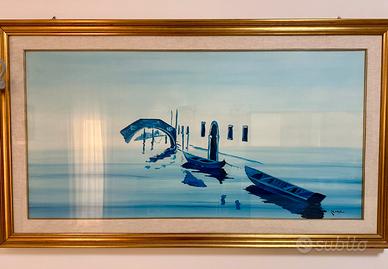 Quadro Olio “Laguna di Chioggia” 89x141 con cornic