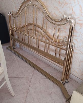 struttura letto ottone e argento