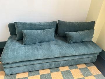 Divano estendibile turchese come nuovo