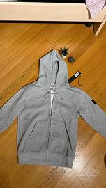 Felpa Stone Island grigia con cappuccio e zip